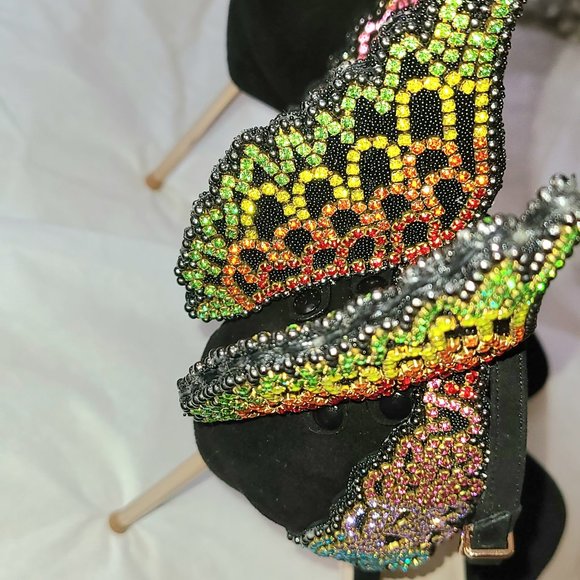 Sophia Webster Rainbow Evangeline Rhinestone Crystal Angel Wing Sandal Sz 40 - Picture 15 of 16